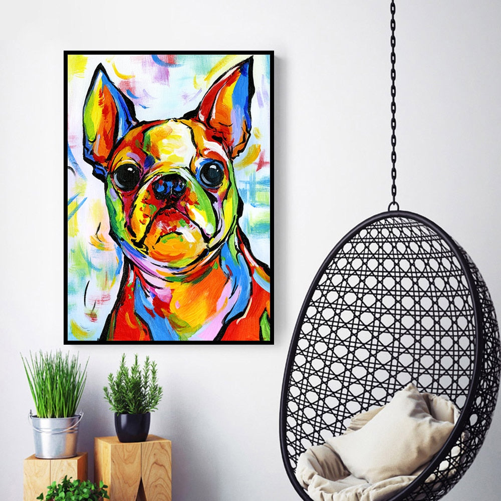 Abstract French Bulldog Wall Decor