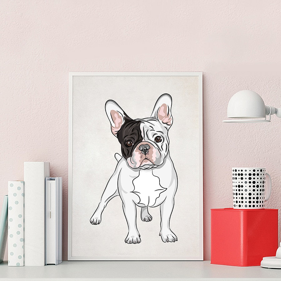 French Bulldog Cartoon Wall Decor