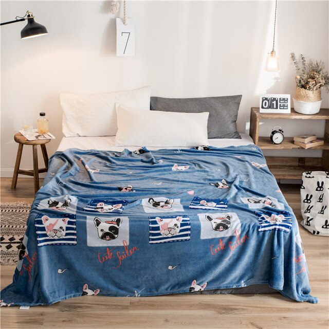 French Bulldog Cartoon Blanket